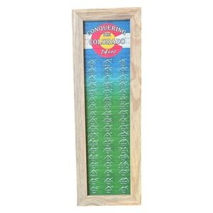 Colorado "Conquering the Colorado 14ers" Framed Wall Art Wood  Checklist 22"